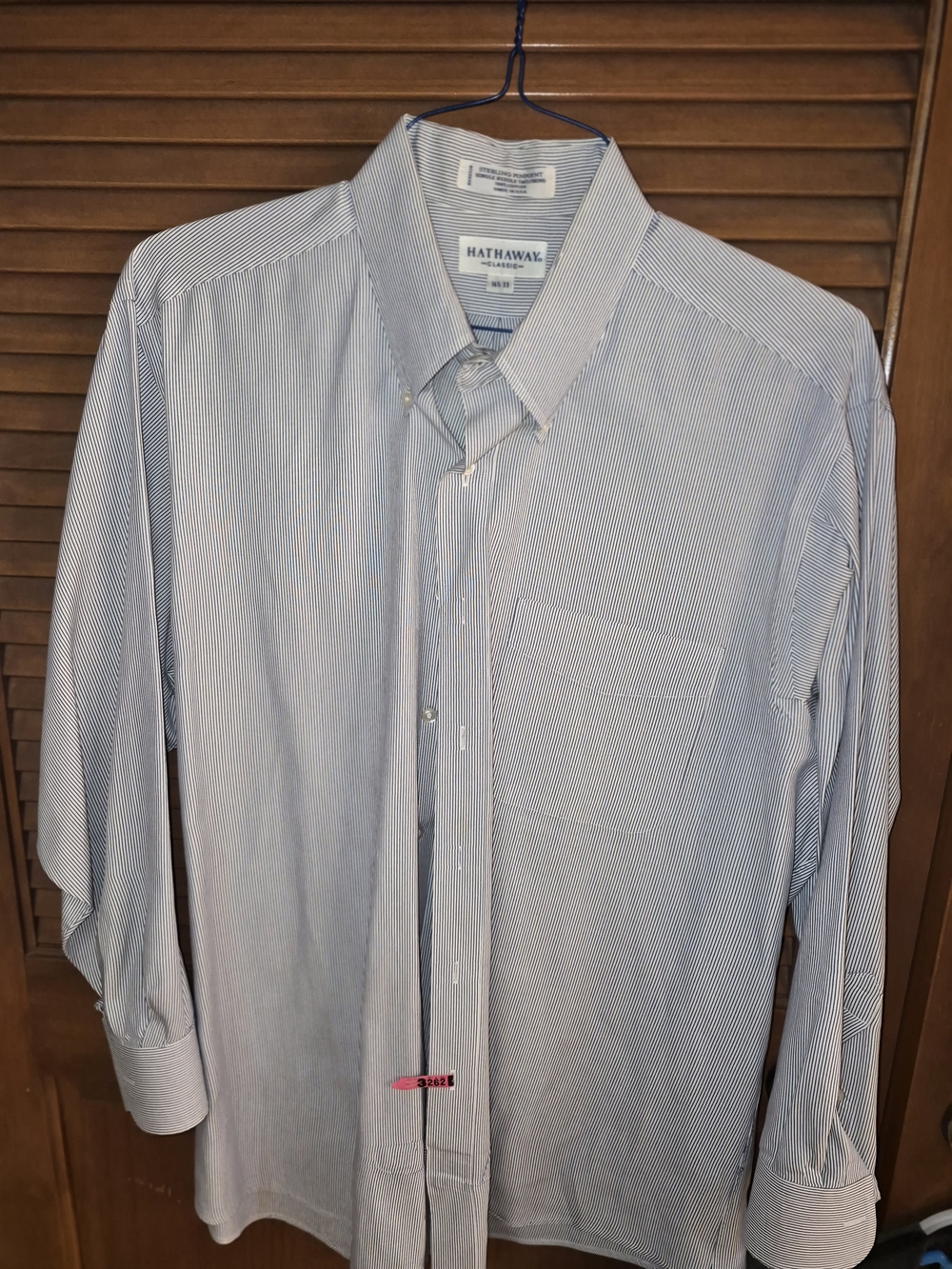 Hathaway Men’s Light Blue Micro-Stripe Dress Shirt